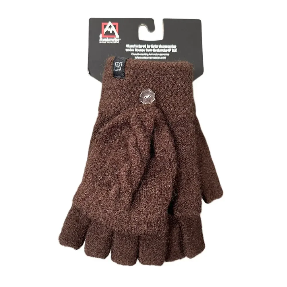 Avalanche Women's 2 Pair Fingerless Gloves Convertible‎ Glomitt Flip Mittens